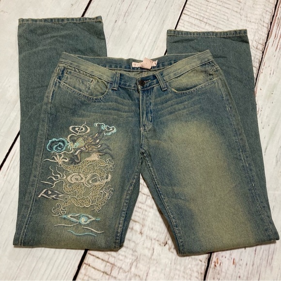 FANCY COLLECTION JEANS dirty wash women’s boot cut flare Vintage Y2K size 29 NWT - Picture 4 of 14